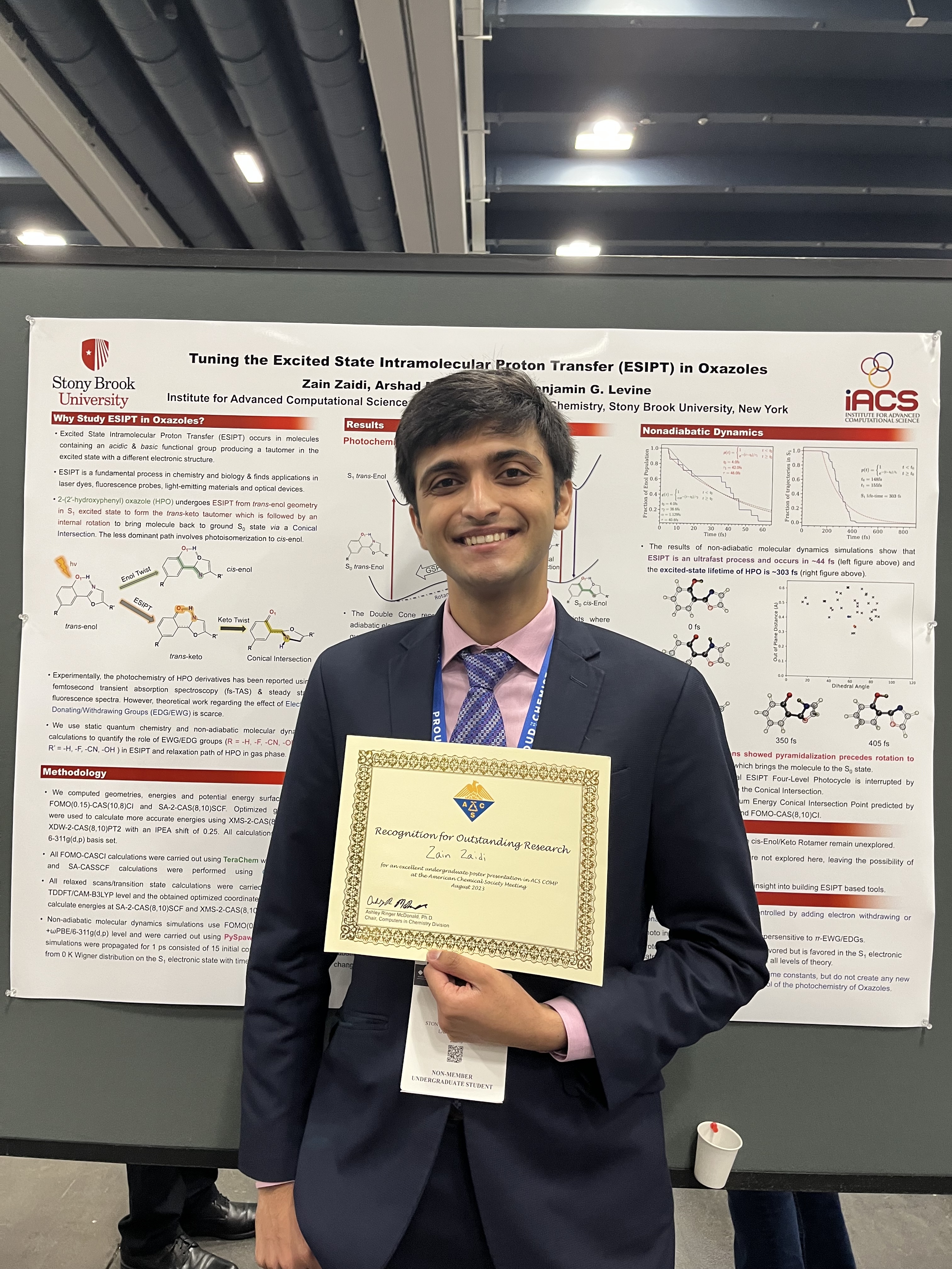 Zain wins ACS COMP Undergrad Poster Award! – Levine Research Group at ...